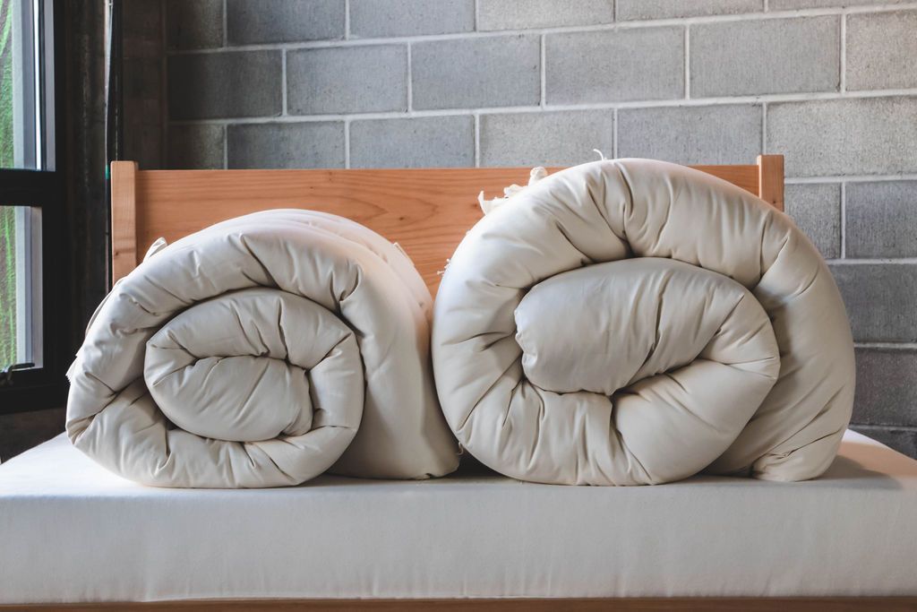 Natural Quilted Toppers rolled