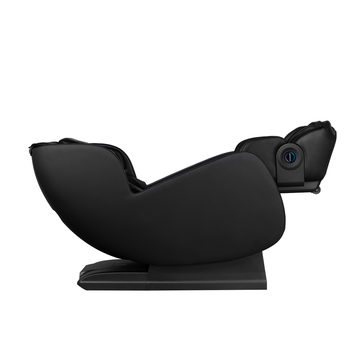 Aront Sentio Massage Chair in Black, reclined, side view