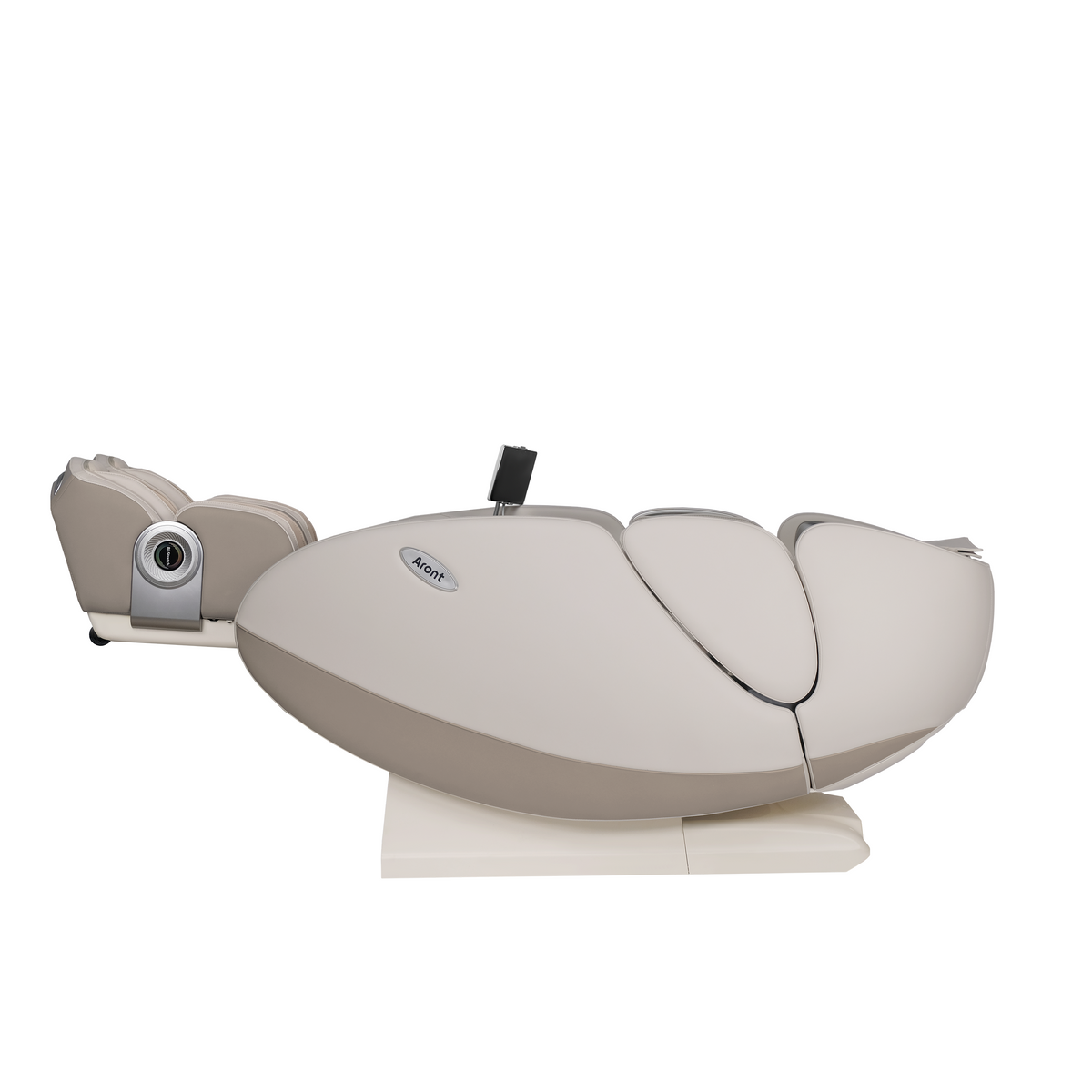 Aront Sentio Max Massage Chair in Beige, reclined, side view
