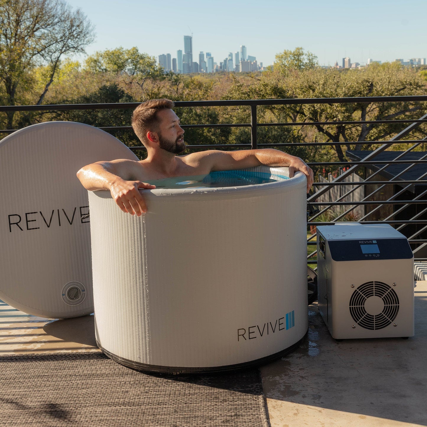 Revive Inflatable Pod Plunge lifestyle shot