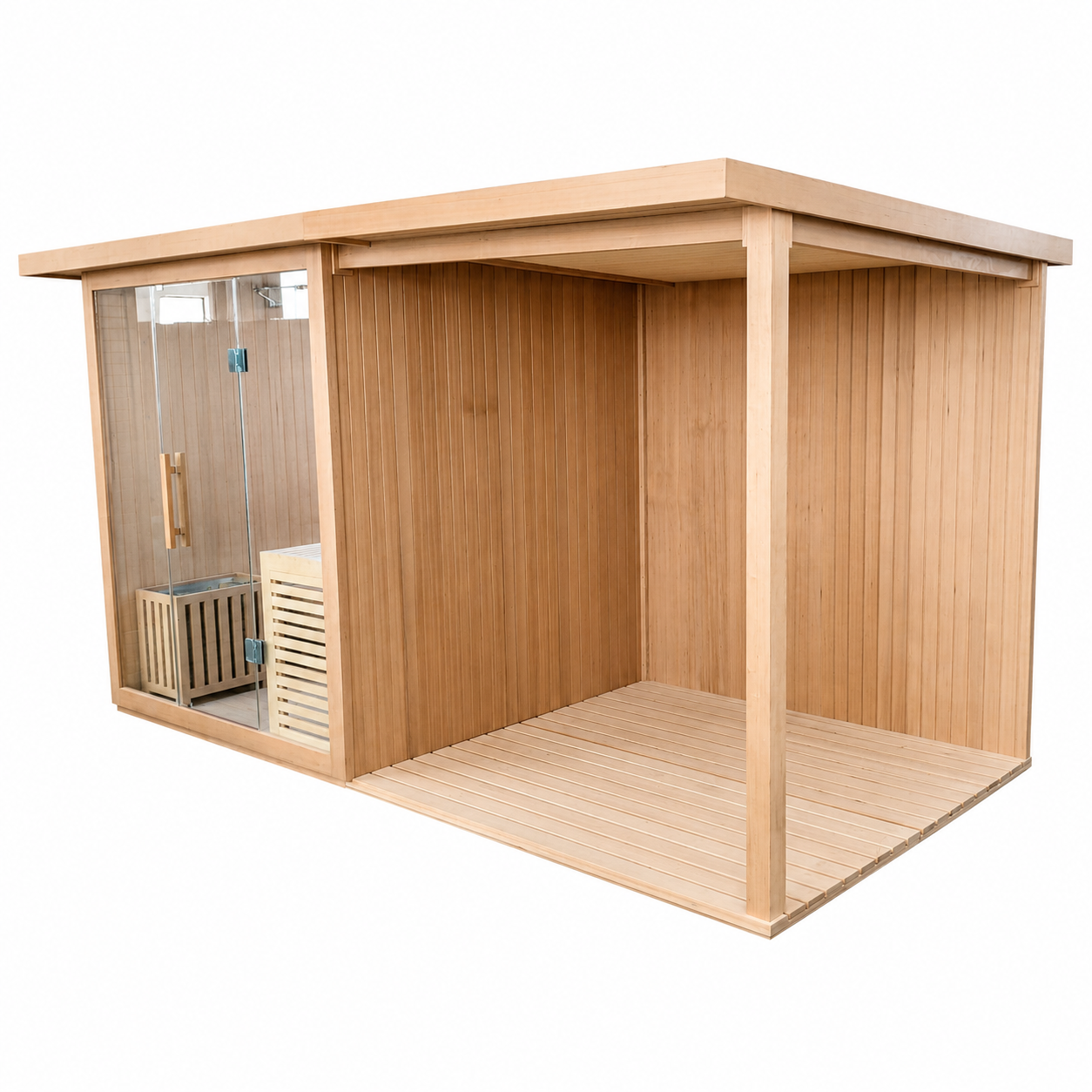 Revive 4 Person Traditional Sauna With Extension Kit outdoor setting