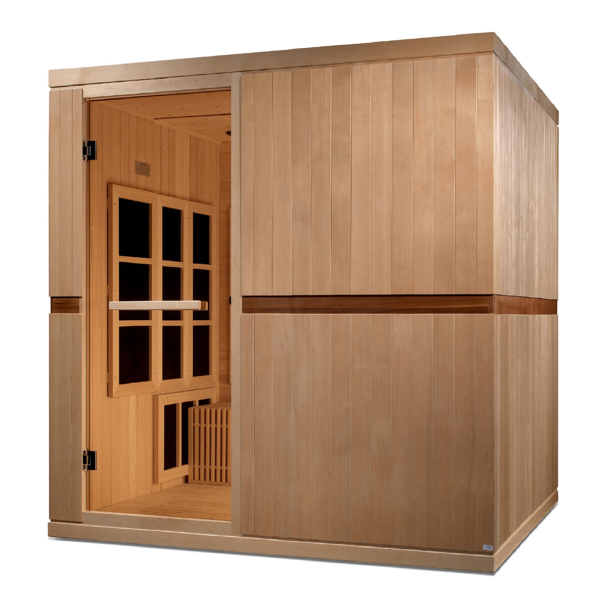 Golden Designs Catalonia 8-person infrared sauna, side profile
