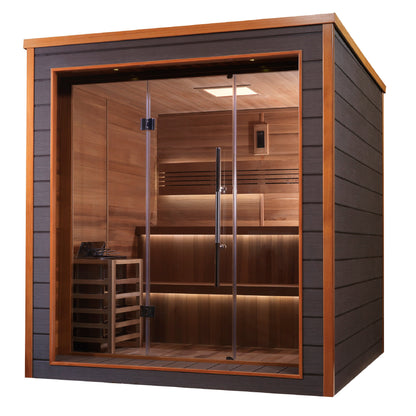Golden Designs Bergen 6-person traditional sauna, alternate exterior angle