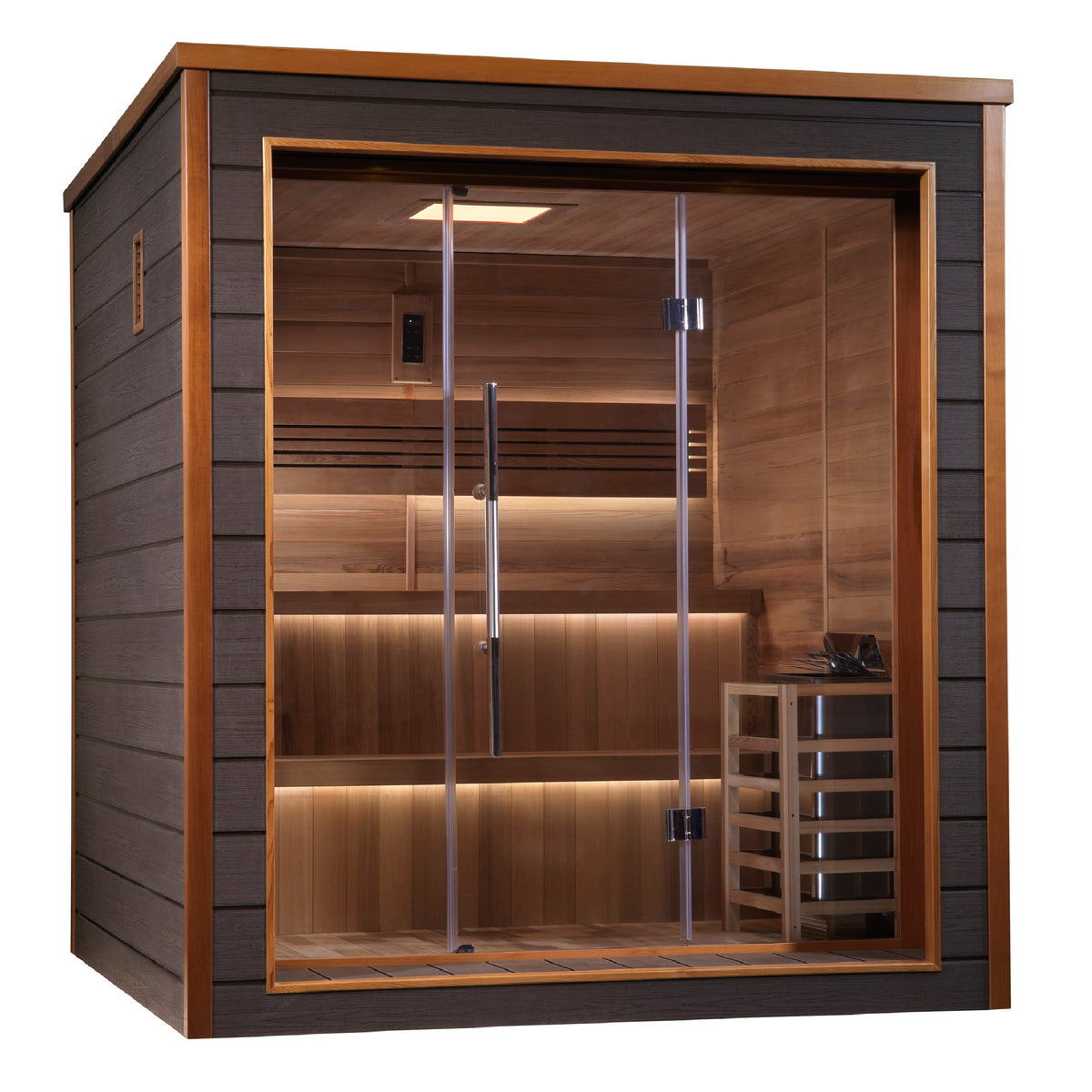 Golden Designs Bergen 6-person traditional sauna, side profile