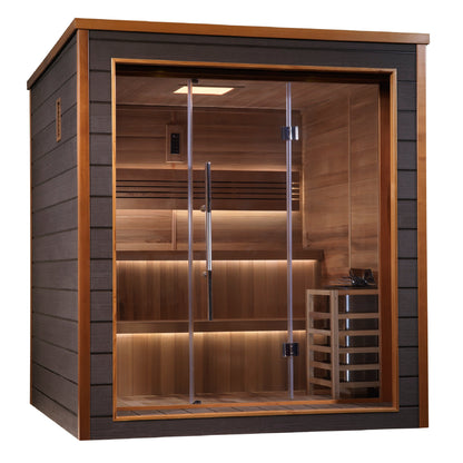 Golden Designs Bergen 6-person traditional sauna, side profile