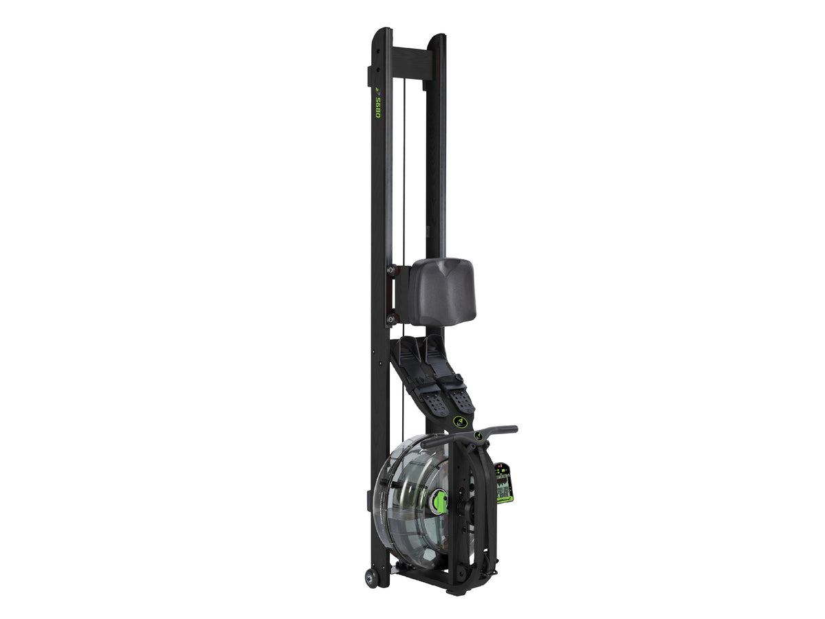 Dynamic Fluid S680 water rower stored upright