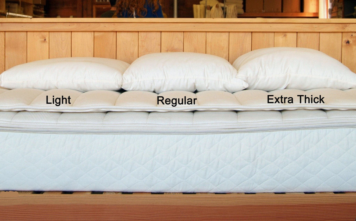 Wool pillow thickness options