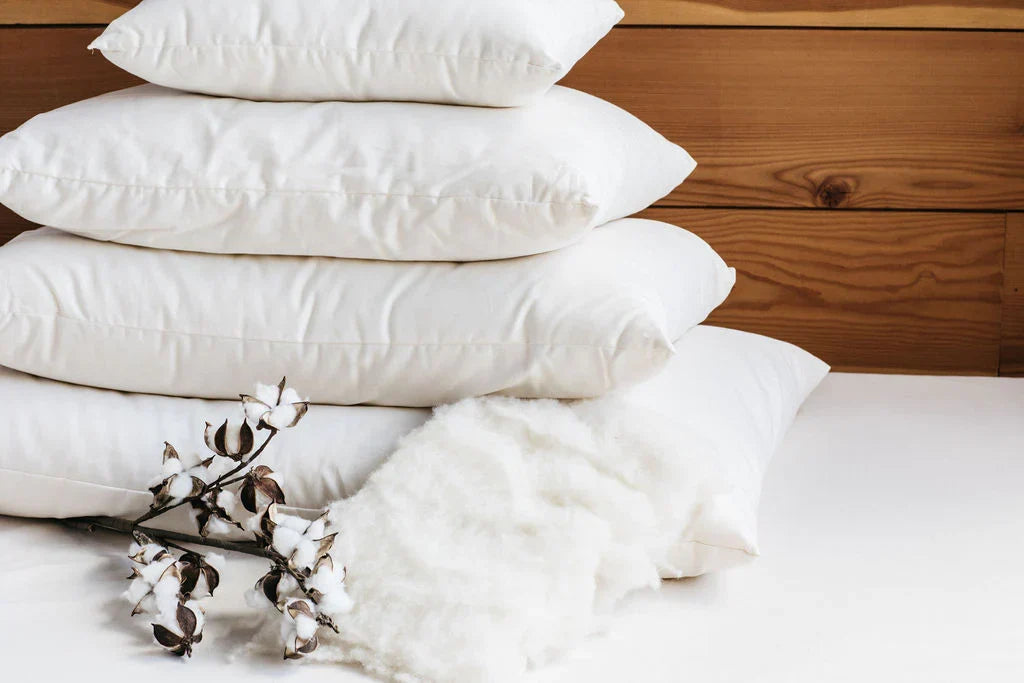 Wool-Filled Bed Pillows stacked