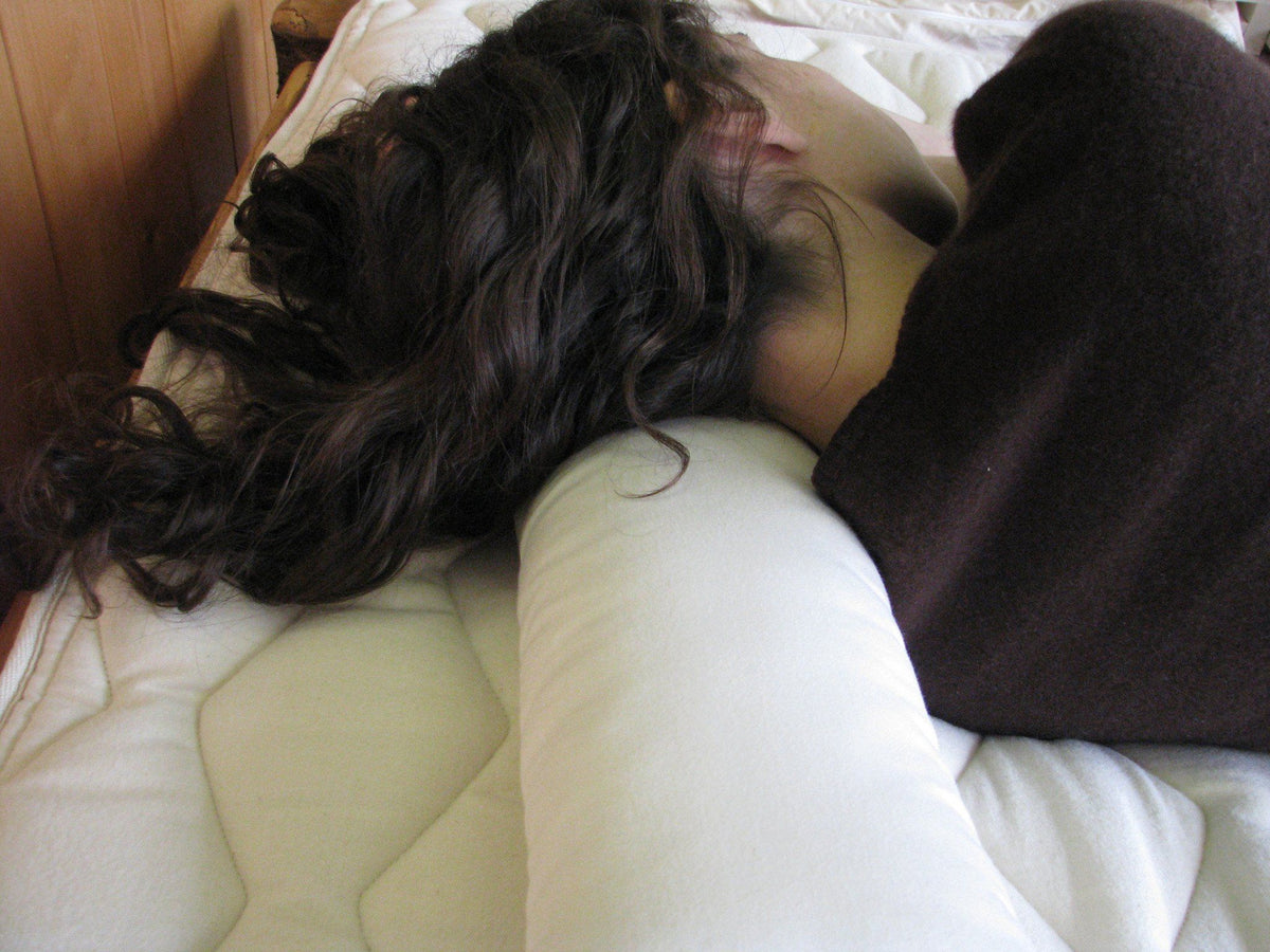 Certified Organic Neck Roll in use