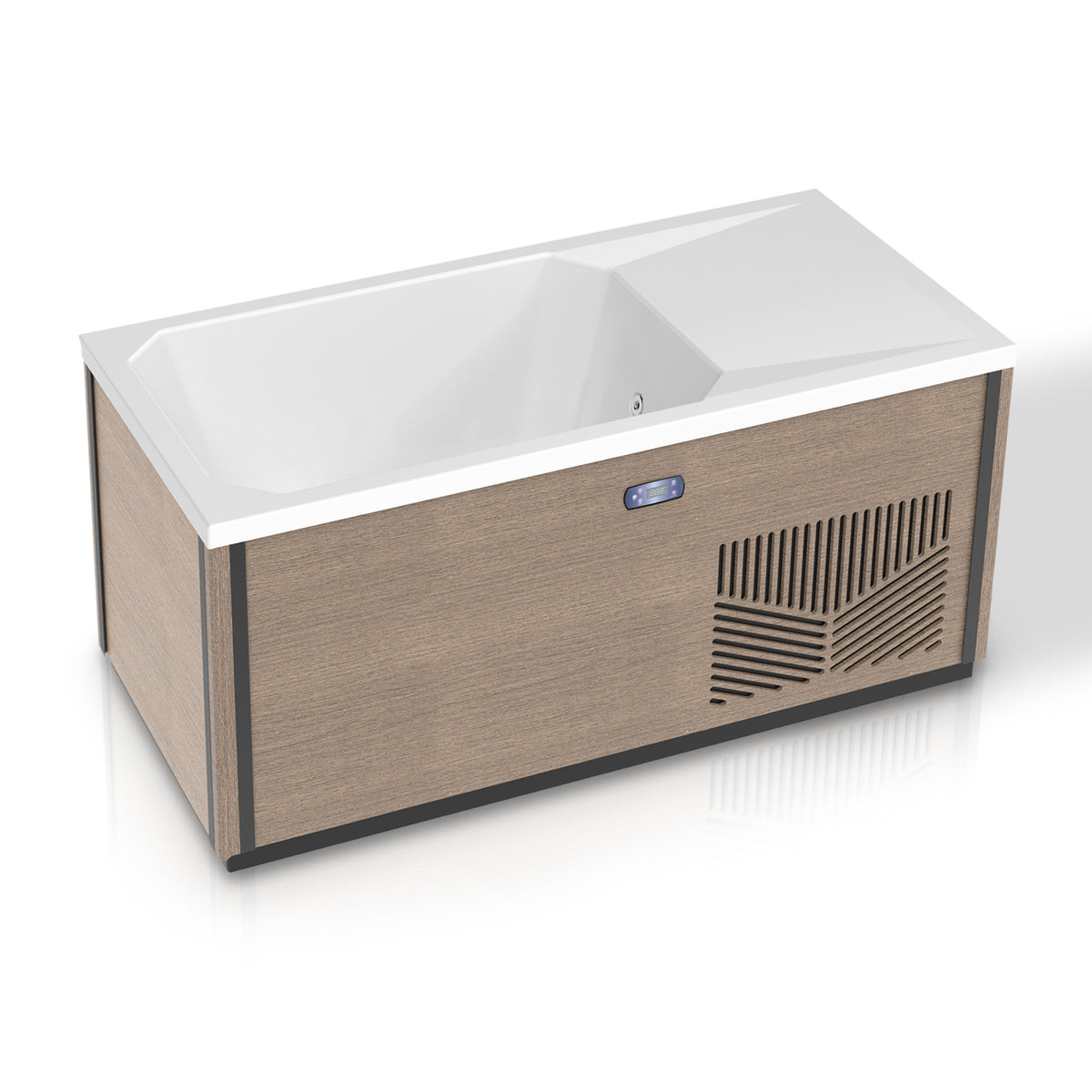 K-Plunge Icebed All-in-One Cold Plunge and Hot Tub in chestnut finish