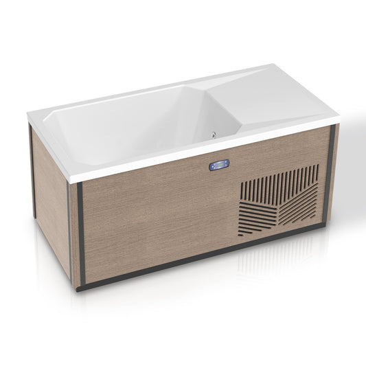 K-Plunge Icebed All-in-One Cold Plunge and Hot Tub in chestnut finish