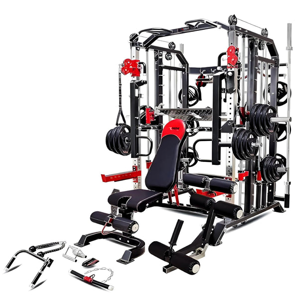 MiM USA Hercules 1001 commercial all-in-one home gym with bench and attachments