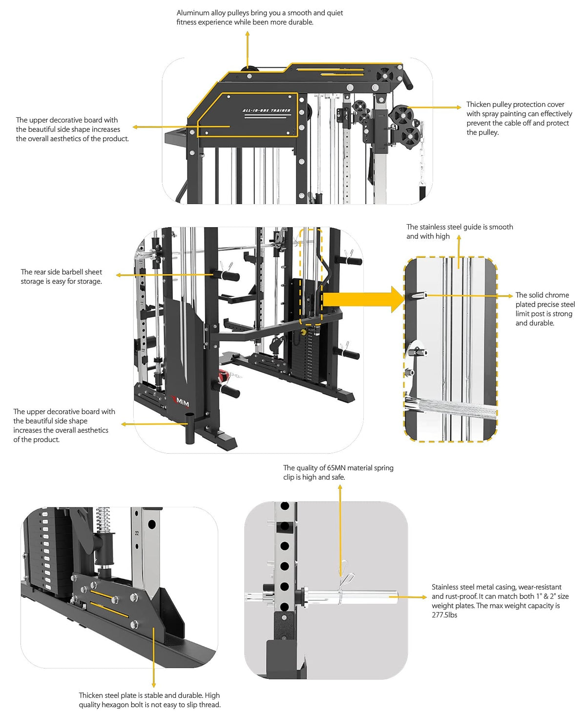 MiM USA Hercules EX Smith machine and safety feature callouts