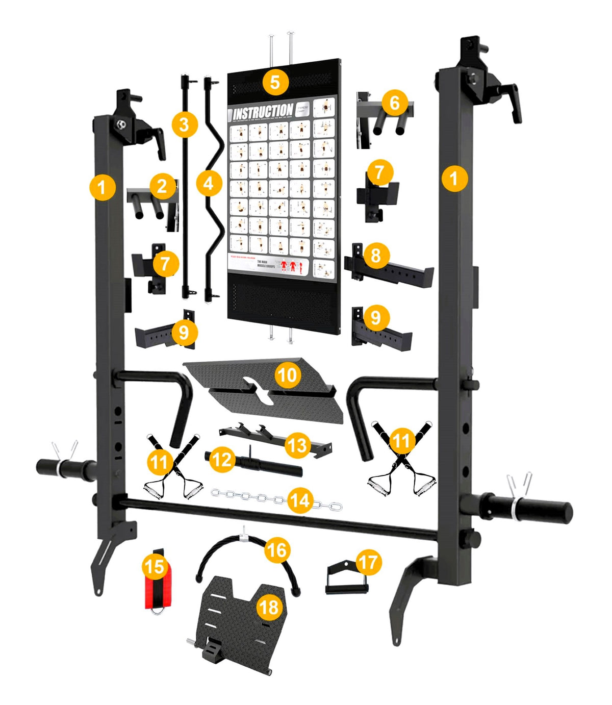MiM USA Hercules Pro included parts and attachments