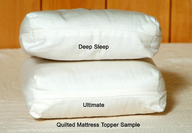 Natural Quilted Topper thickness comparison
