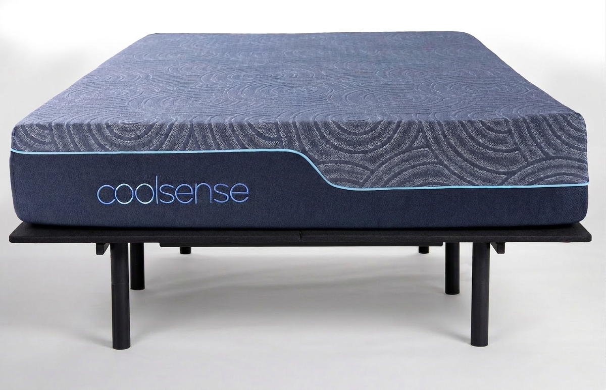 CoolSense® Refresh 10" Hybrid Mattress by DreamSense™ on a DreamSense™ Contour Adjustable Base