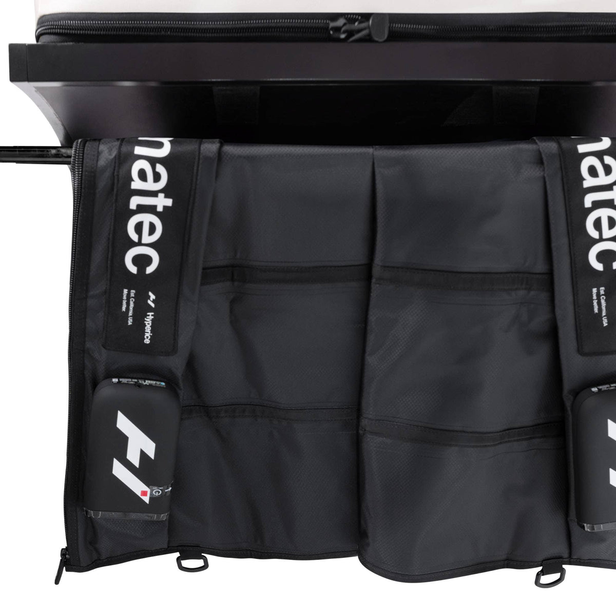 Recovery Reset Lounger built-in Normatec boot storage