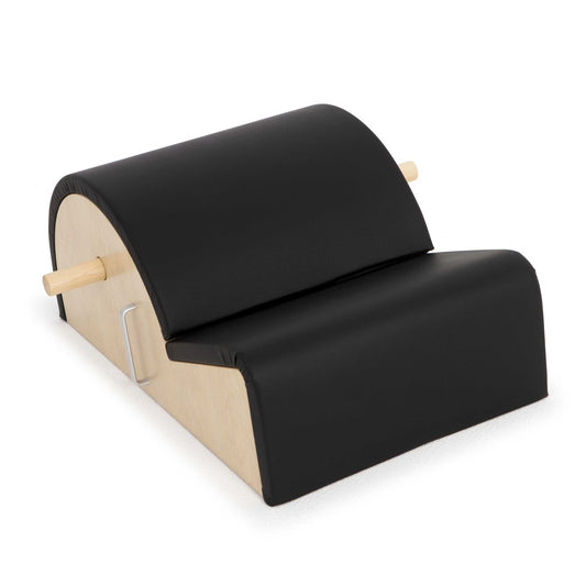 Elina Pilates Spine Corrector in black synthetic leather with maple end panels