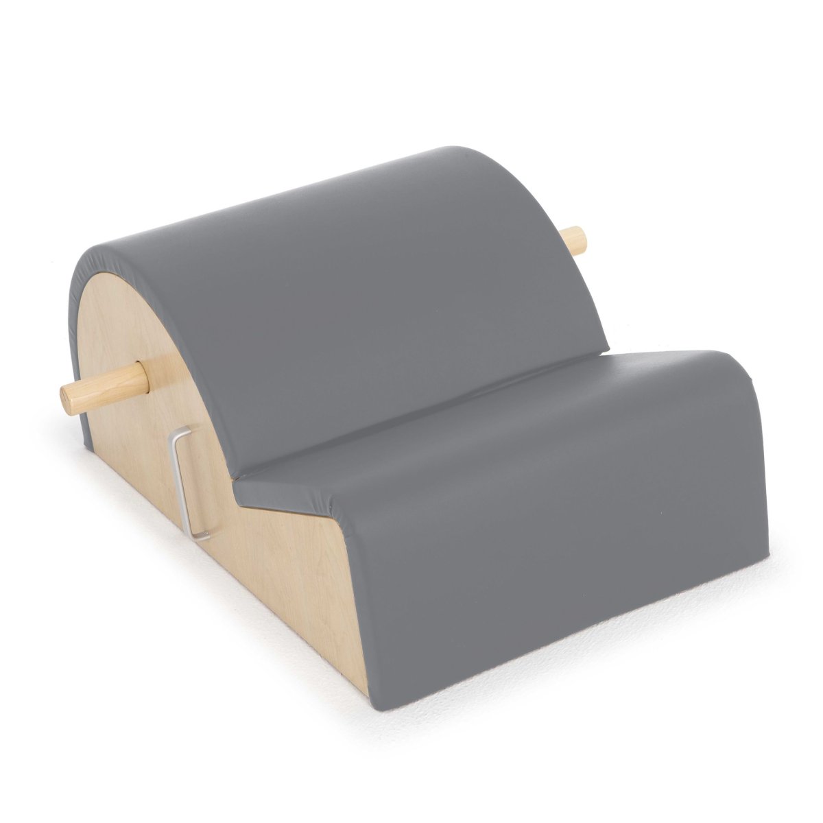 Elina Pilates Spine Corrector in grey synthetic leather with maple end panels